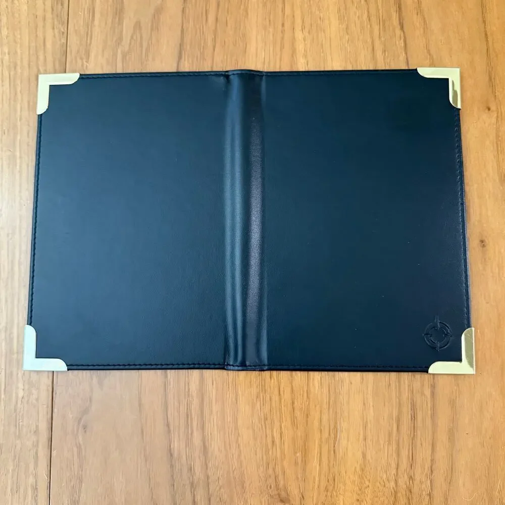 Vintage Franklin Covey Small Padfolio Brass Corners Black Planner 9 x 6.5 in